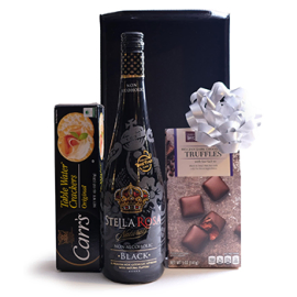 Sparkling Juice with Crackers and Chocolates