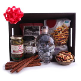 Crystal Skull Vodka Party Basket