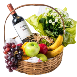 Fruits and Flowers Gift Basket