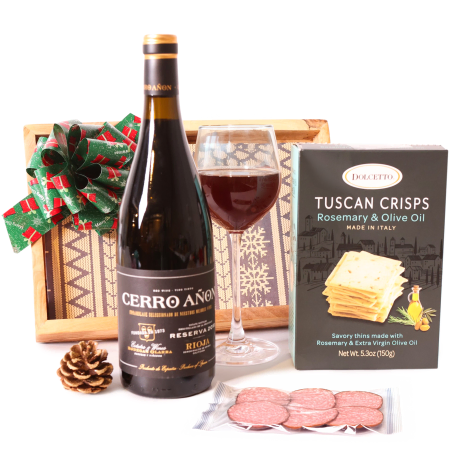 Festive Red Wine and Savory Delights