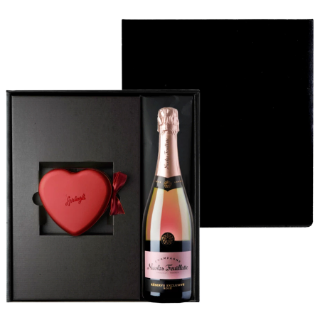 Champagne and Chocolate Truffle Heart Gift Box
