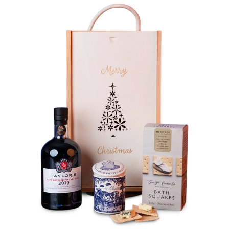 Festive Port and Cheese Gift Box